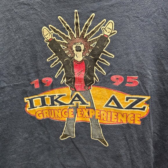 Vintage 1995 90s Grunge Experience T Tee Shirt Long Sleeve Made in USA Blue COOL - Picture 3 of 15